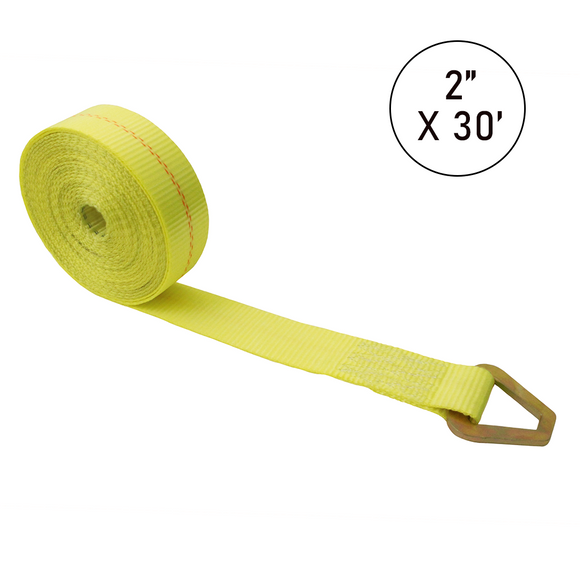 Boxer 2" USA Assembled Winch Strap - Heavy Duty Delta Ring - 10,000 lb BS - Custom Industrial Webbing