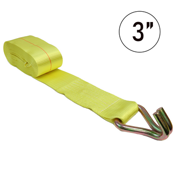 Boxer 3" Winch Strap with Twin J Wire Hook - USA Assembled