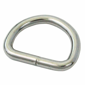 1 to 2 Inch Nickel Plated D Rings, 10 Pack