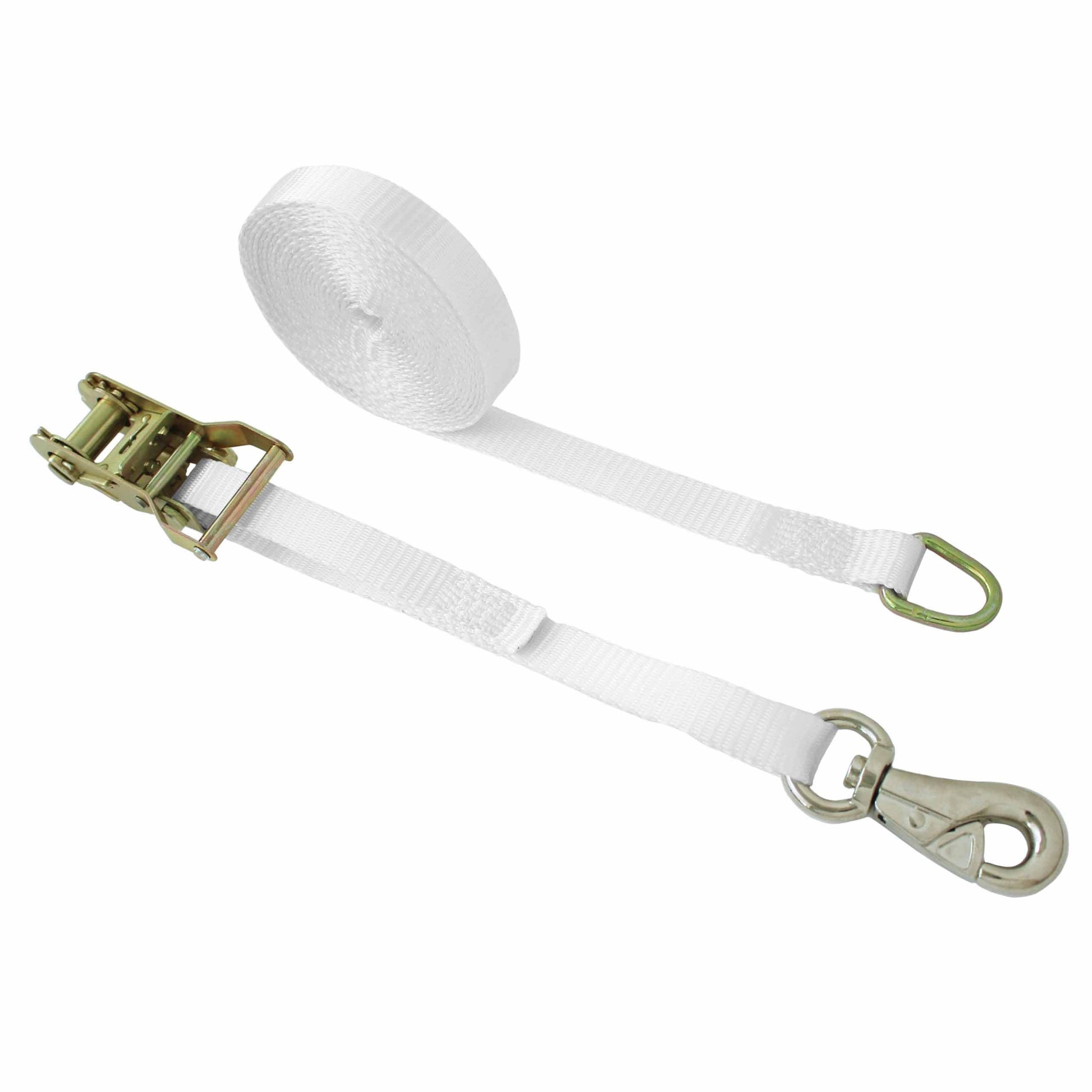1 Inch Ratchet Tie Down with D Ring and Tent Snap Hook - Boxer Tools