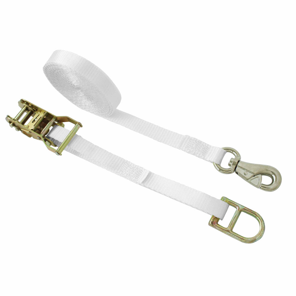 1 Inch Ratchet Tie Down with Tent Snap Hook and Double D Ring - Boxer Tools
