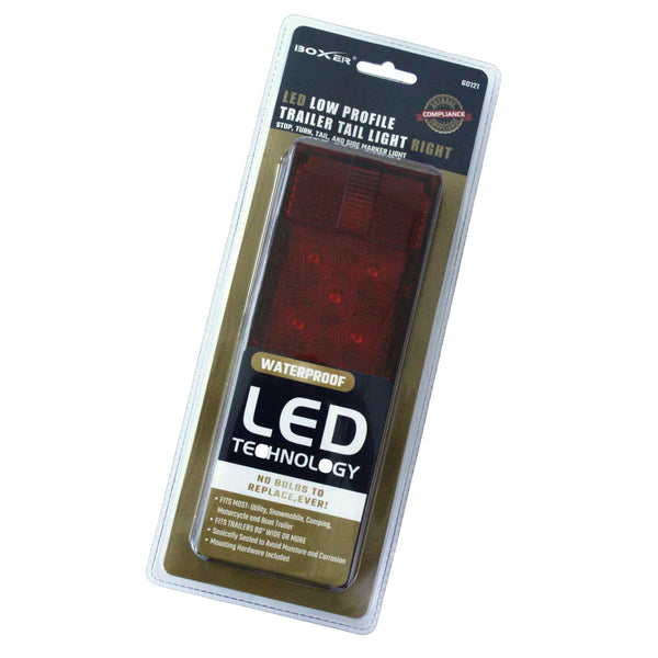 Replacement LED Low Profile Trailer Tail Light, Passenger Side - Boxer Tools