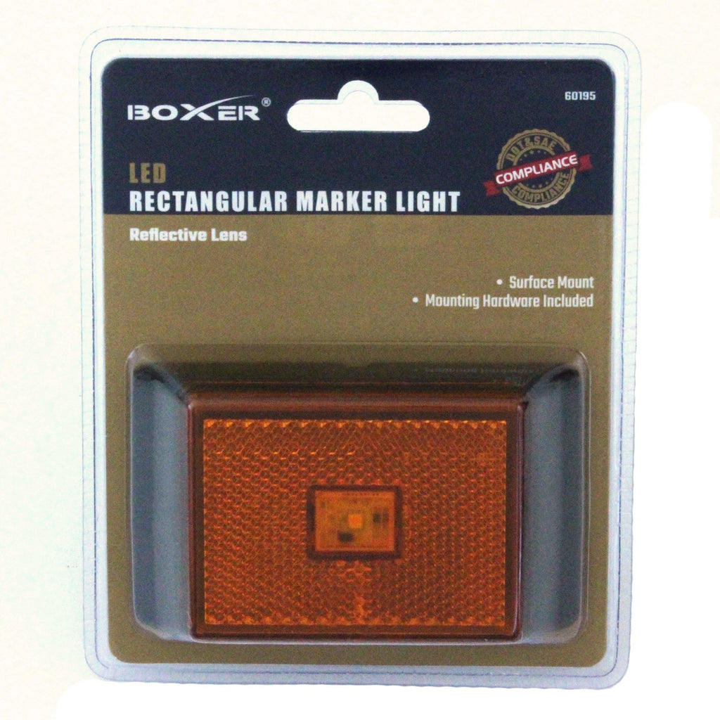 LED Rectangular Marker Light in Amber - Boxer Tools