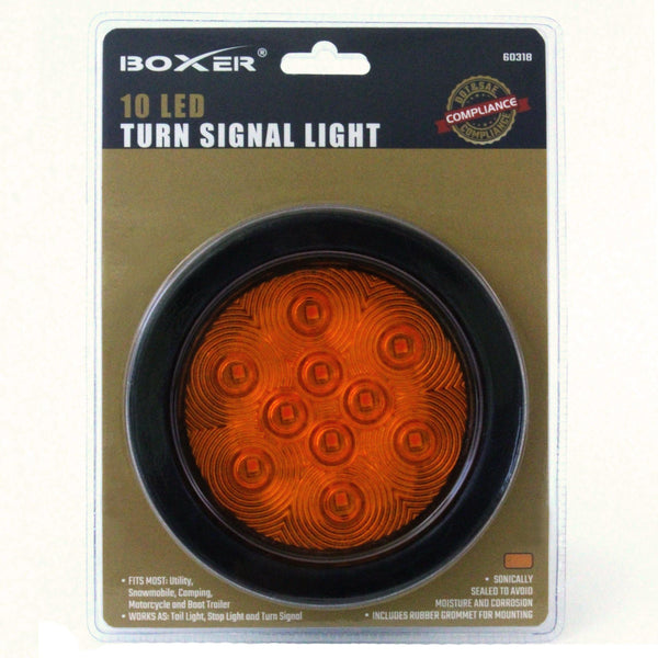 10 LED 4 Inch Turn Signal Light in Amber - Boxer Tools
