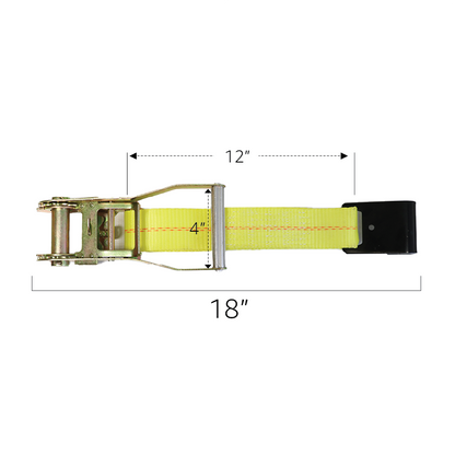 Boxer Ratchet Strap Short End with Flat Hook 10,000lbs (2" x 12")