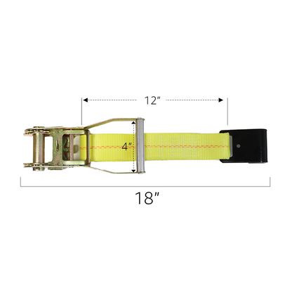 Boxer 2" Ratchet Short End Replacement Fixed End Strap with Flat Hook