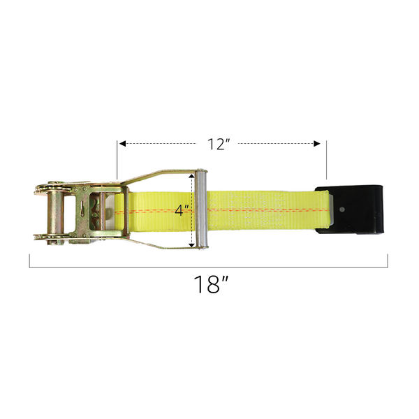 Boxer Ratchet Strap Short End with Flat Hook 10,000lbs (2" x 12")