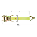 Boxer 2" x 12" Heavy Duty Ratchet Strap Replacement Short End - Twin J Hook / Wire Hook - 10,000 lb BS - Double Locking Wide Ratchet-3