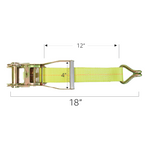 Boxer Ratchet Buckle Short End w/ Twin J Hook 10,000lbs (2" x 12")