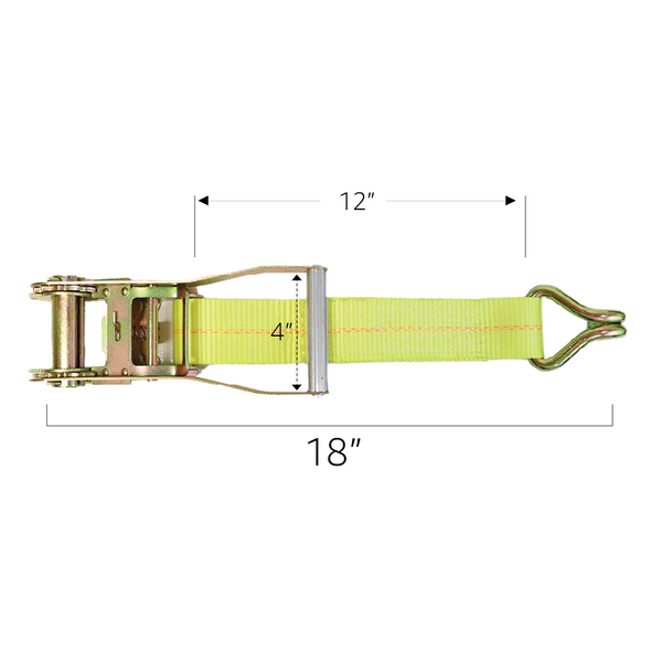 Boxer Ratchet Buckle Short End w/ Twin J Hook 10,000lbs (2" x 12")