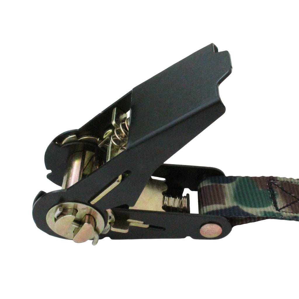 4 Pieces of Ratchet Tie Down with S Hooks in Camouflage - Boxer Tools