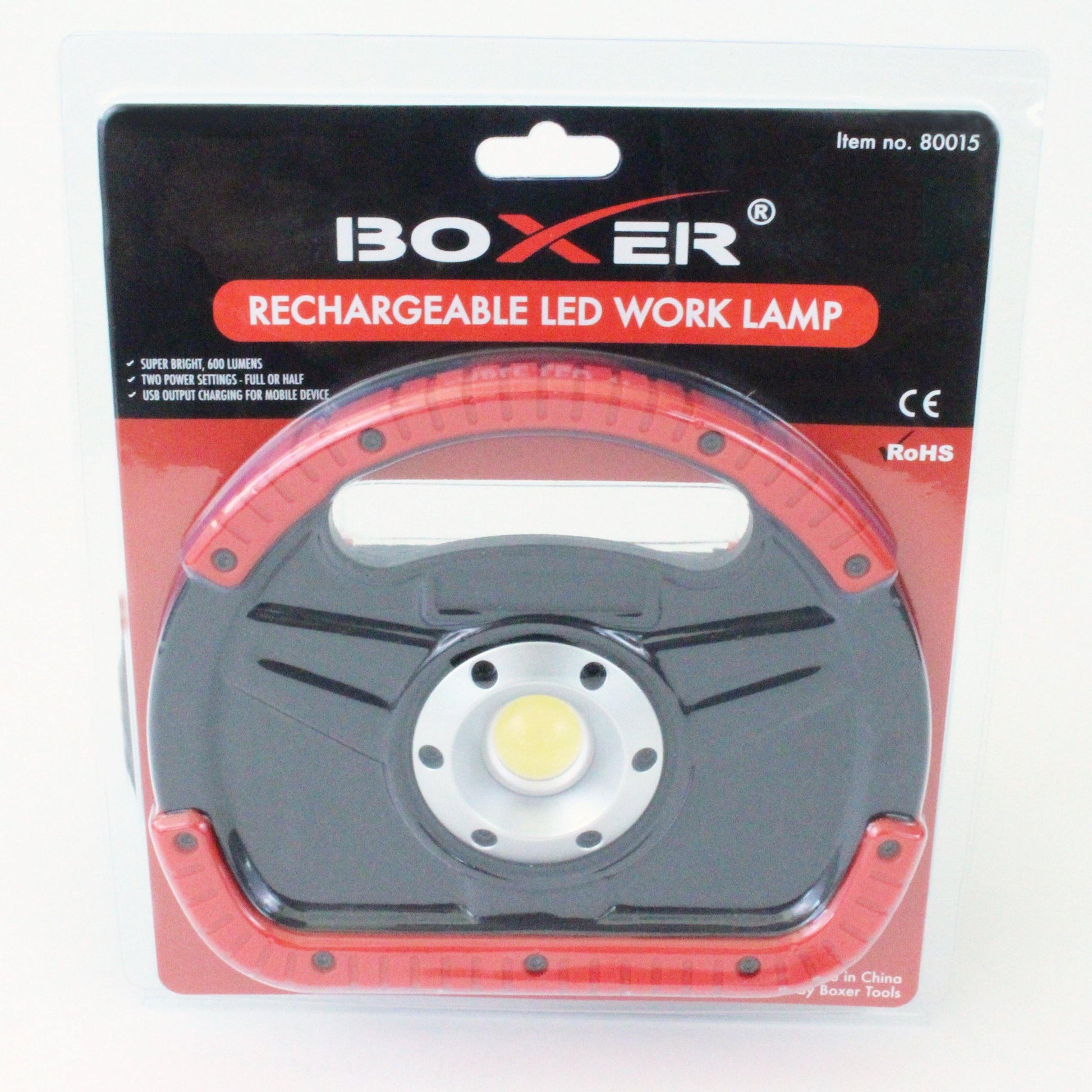 6W Rechargeable LED Work Light in Red - Boxer Tools