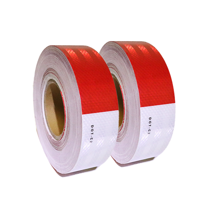 DOT-C2 Truck Reflective Self-Adhesive Warning Tape - 2 Rolls Per Order - Red/White