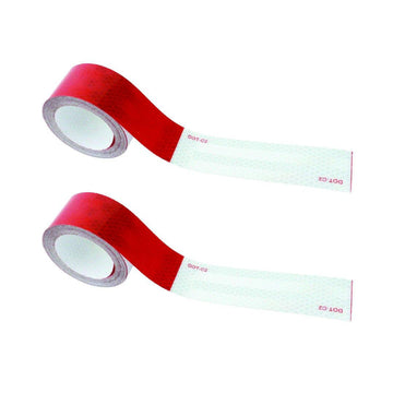 DOT-C2 Truck Reflective Self-Adhesive Warning Tape - 2 Rolls Per Order - Red/White