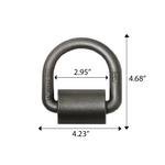 Boxer Cargo Control Heavy Duty 5/8" Weld-On Forged Lashing D-Ring with Mounting Bracket