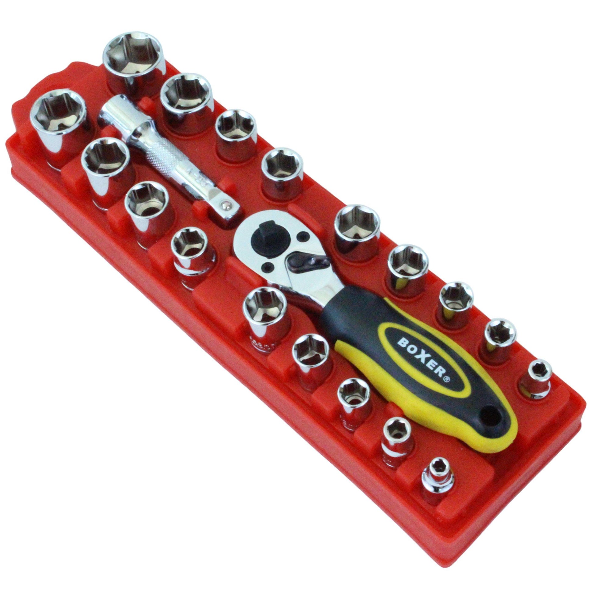 72 Gears Professional Dual Function Ratchet Handle Sockets Set with 2 Extensions - Boxer Tools