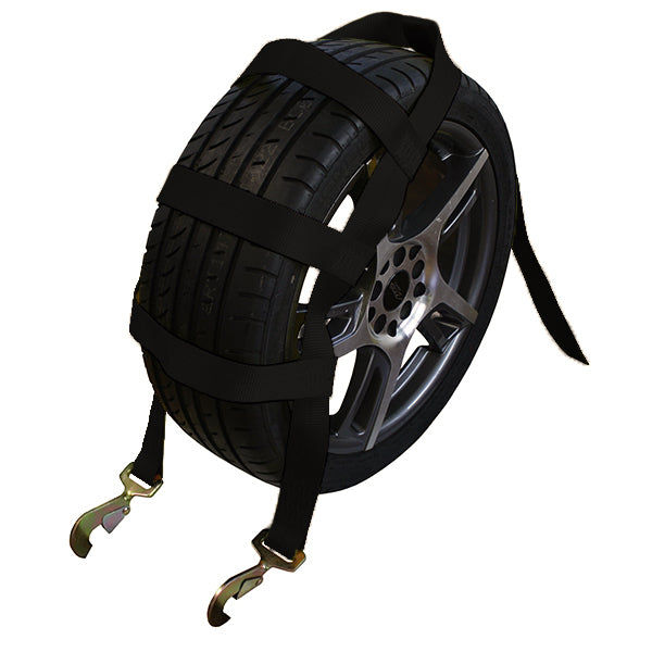 Boxer 2" x 10' Wheel Basket Straps with Ratchet and Twist Snap Hooks 4 Pack