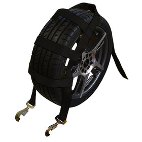 Buy black Boxer RoadGuard Pro 2" x 10' Wheel Basket Straps with Ratchet Extension and Twist Snap Hooks