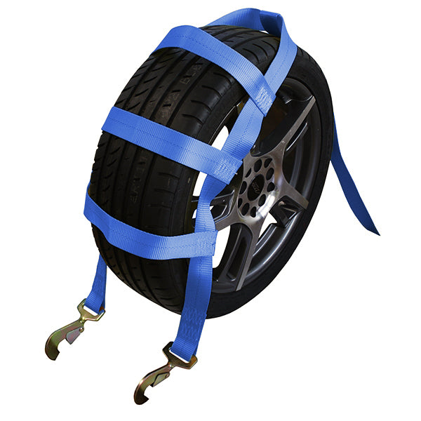 Boxer Wheel Basket Straps with Ratchet and Twist Snap Hooks 4 Pack