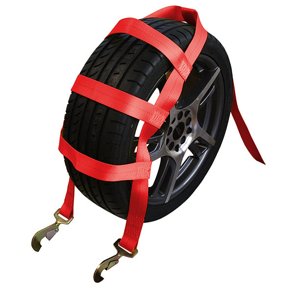 Boxer 2" x 10' Wheel Basket Straps with Ratchet and Twist Snap Hooks 4 Pack